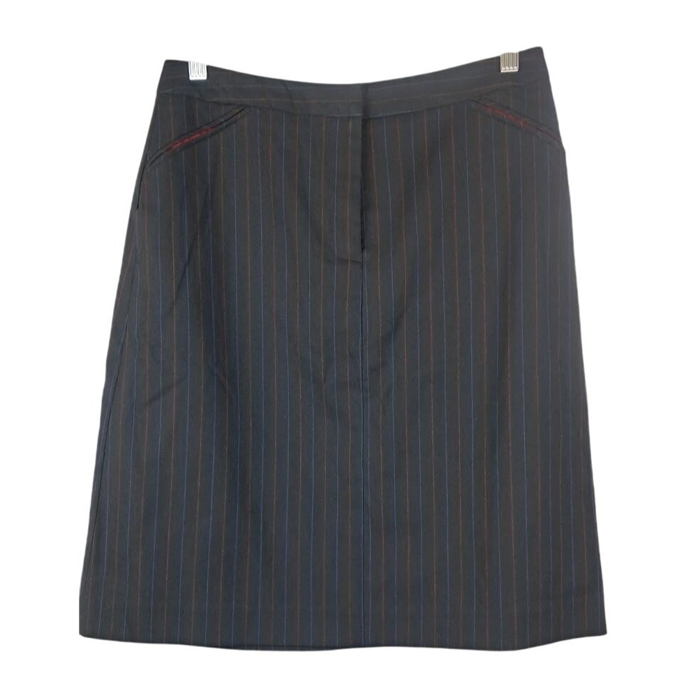 & TROUSERS BY DANIELLE M 6 Pinstripe‎ A Line Skirt Black Career Academic Preppy
